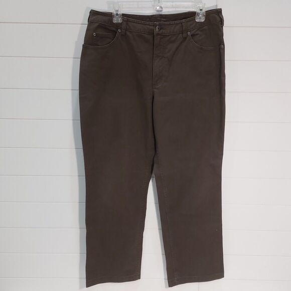 New! Duluth Trading Women's 14x30 DuluthFlex Fire Hose Work Pants Brown Stretch - Picture 1 of 10
